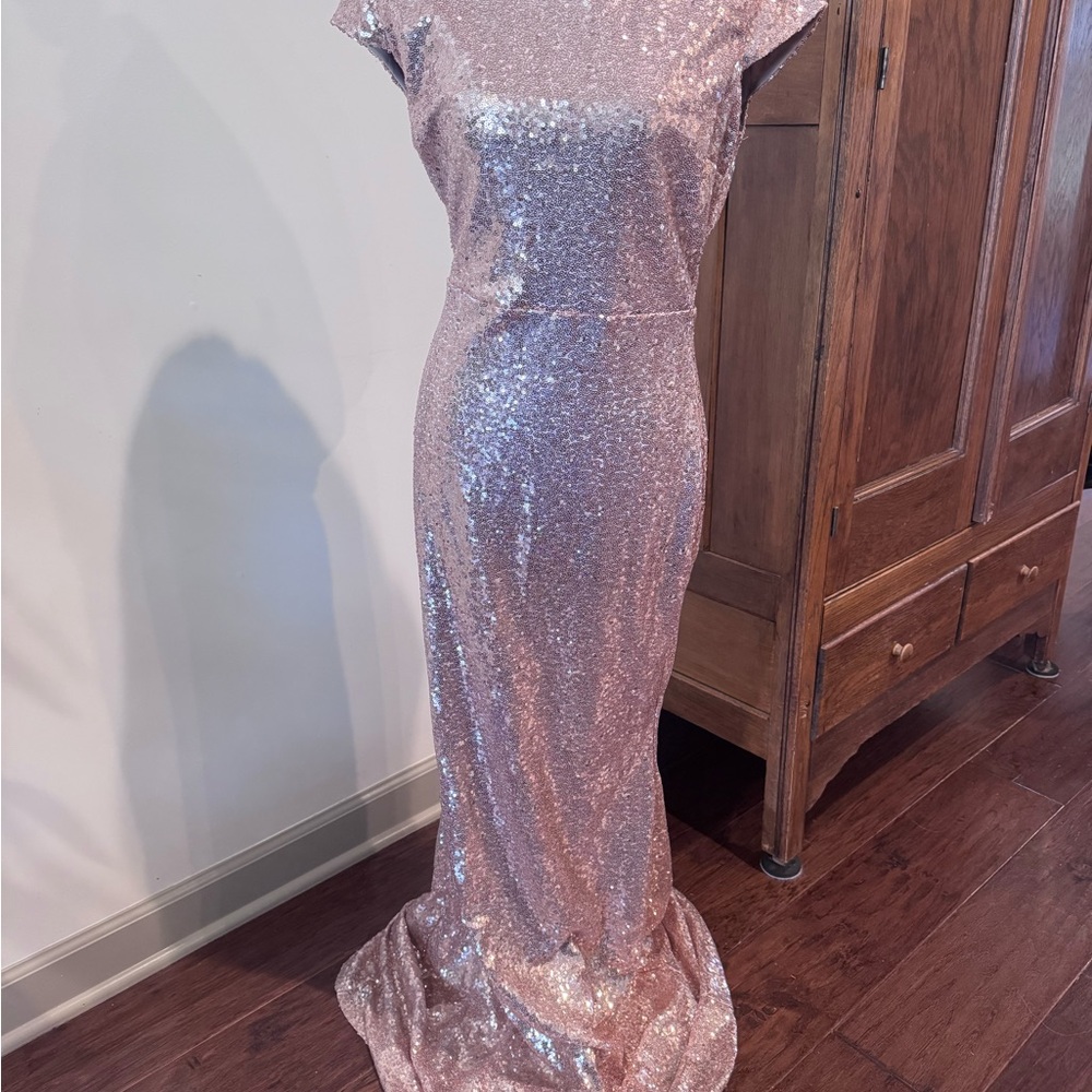 Windsor Shimmering Rose Gold Sequin Gown
